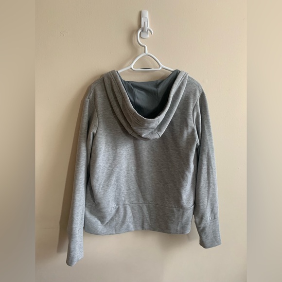 Grey Nike Dry-Fit Zip up Hoodie with Pink Details - Picture 2 of 4